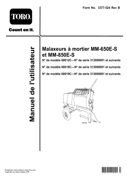 Toro MM-850E-S Mortar Mixer Concrete Equipment Manuel utilisateur