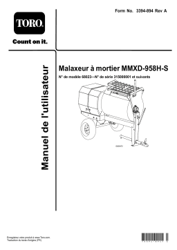 Toro MMXD-958H-S Mortar Mixer Concrete Equipment Manuel utilisateur