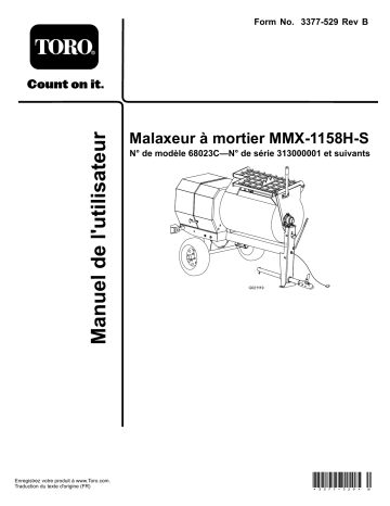 Toro MMX-1158H-S Mortar Mixer Concrete Equipment Manuel utilisateur | Fixfr