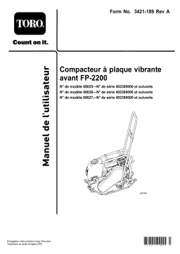 Toro FP-3000 Forward Plate Compactor Manuel utilisateur