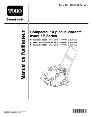FP-4000 Forward Plate Compactor | Toro FP-3000 Forward Plate Compactor Manuel utilisateur | Fixfr
