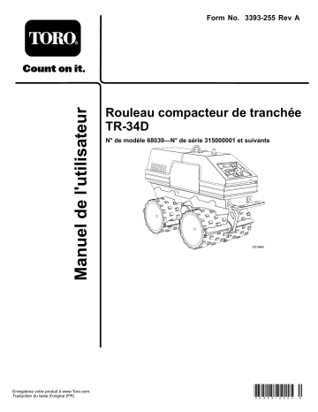 Toro TR-34D Trench Roller Compactor Manuel utilisateur | Fixfr