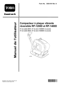 Toro RP-1200D Reversible Plate Compactor Manuel utilisateur