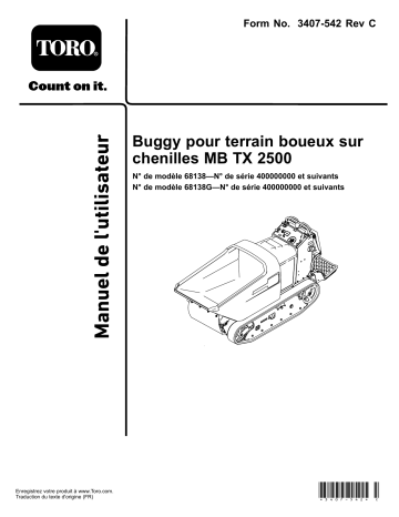 Toro MB TX 2500 Tracked Mud Buggy Concrete Equipment Manuel utilisateur | Fixfr