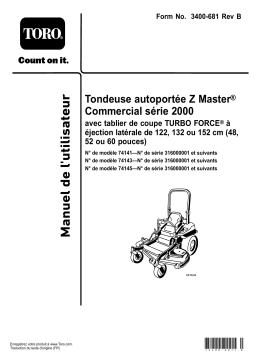 Toro Z Master Commercial 2000 Series Riding Mower, Riding Product Manuel utilisateur