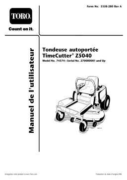 Toro TimeCutter Z5040 Riding Mower Riding Product Manuel utilisateur