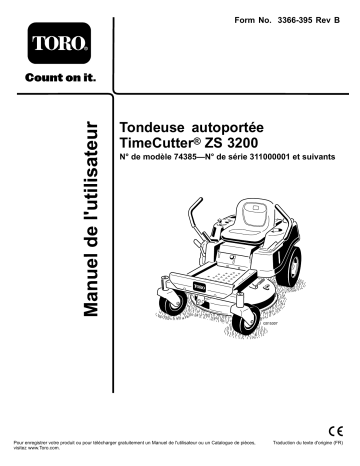 Toro TimeCutter ZS 3200 Riding Mower Riding Product Manuel utilisateur | Fixfr