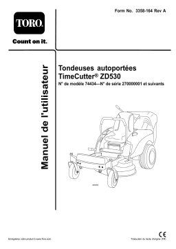 Toro TimeCutter ZD530 Riding Mower Riding Product Manuel utilisateur