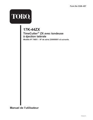 Toro 17K-44ZX TimeCutter ZX Riding Mower Riding Product Manuel utilisateur | Fixfr