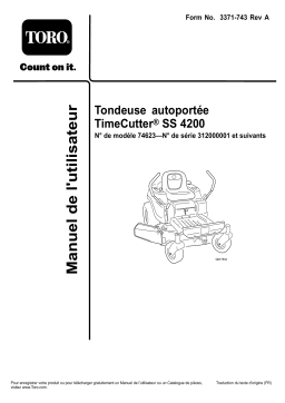 Toro TimeCutter SS 4200 Riding Mower Riding Product Manuel utilisateur