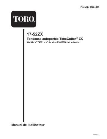 Toro 17-52ZX TimeCutter ZX Riding Mower Riding Product Manuel utilisateur | Fixfr