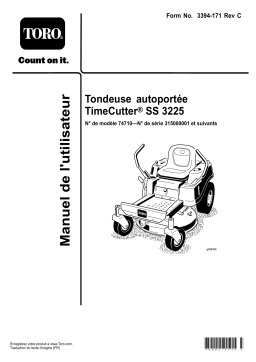 Toro TimeCutter SS 3225 Riding Mower Riding Product Manuel utilisateur