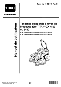 Toro TITAN ZX 4800 Zero-Turn-Radius Riding Mower Riding Product Manuel utilisateur