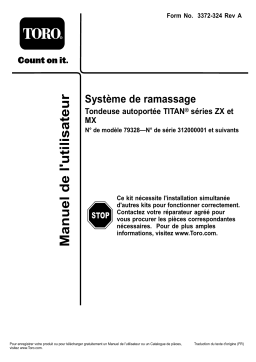Toro Bagger, TITAN ZX and MX Series Riding Mower Attachment Manuel utilisateur