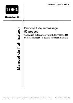 Toro 50in Bagger, TimeCutter MX Series Riding Mower Attachment Manuel utilisateur