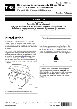 Toro 60in Bagger Kit, TimeCutter MX 6050 Riding Mower Riding Product Manuel utilisateur