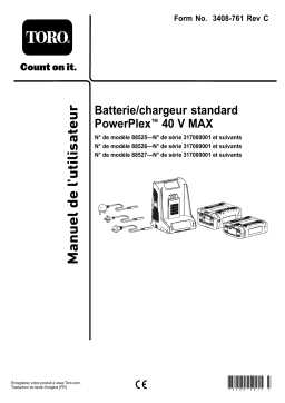 Toro PowerPlex 40V Max Standard Charger Misc Manuel utilisateur