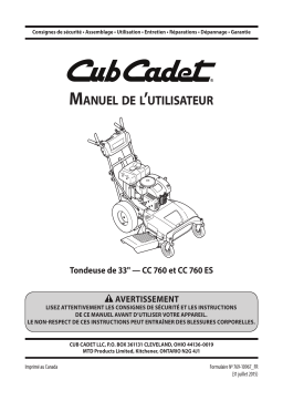 Cub Cadet 12AE76M8010 CC 800 Manuel utilisateur