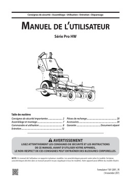 Cub Cadet 55RI6HNV050 PRO HW 354 Manuel utilisateur