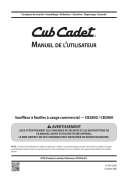 Cub Cadet 24A667A010 CB 2800 Manuel utilisateur