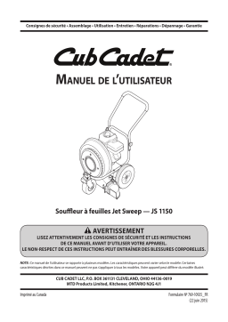 Cub Cadet 24A67M4710 Wheeled Leaf Blower - JS 1150 Manuel utilisateur