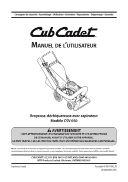 Cub Cadet 24B05MP710 CSV 050 Manuel utilisateur