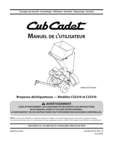 Cub Cadet 24A424M710 CS 3310 Manuel utilisateur | Fixfr