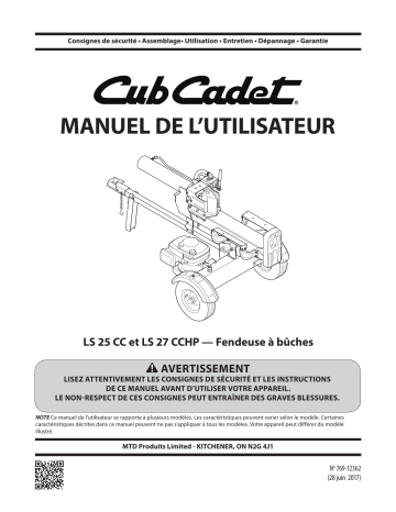 Cub Cadet 24BG5HM5710 LS 27 CC HP Manuel utilisateur | Fixfr