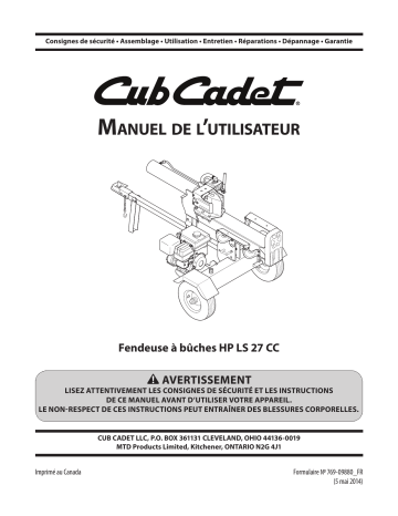 Cub Cadet 24BG5HM5710 LS 27 CC HP Manuel utilisateur | Fixfr