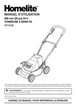 Homelite ut13122 Cordless Lawn Mower Manuel utilisateur