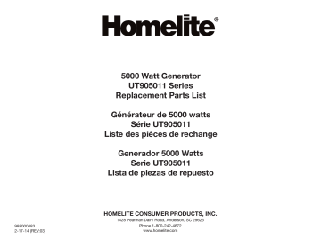 Manuel du propriétaire | Homelite ut905011 5000W Generator Manuel utilisateur | Fixfr