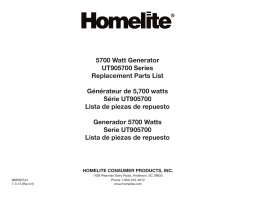 Homelite ut905700 5700 Watt Generator Manuel utilisateur