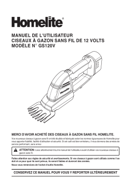 Homelite gs120v 12V Grass Shears Manuel utilisateur