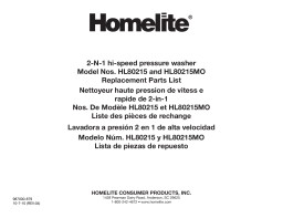 Homelite hl80215 2-n-1 Hi-Speed Pressure Washer Manuel utilisateur
