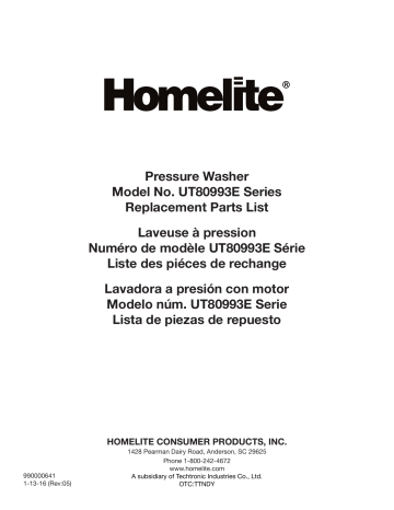 Manuel du propriétaire | Homelite ut80993 series 2700 PSI Gas Pressure Washer Manuel utilisateur | Fixfr