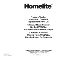 Homelite ut80432a Pressure Washer Manuel utilisateur