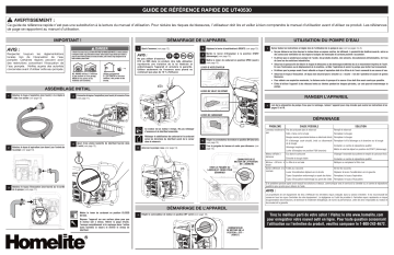 Manuel du propriétaire | Homelite ut40530 3 in. Water Pump Manuel utilisateur | Fixfr