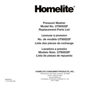 Manuel du propriétaire | Homelite ut80522f 2700 PSI Pressure Washer Manuel utilisateur | Fixfr