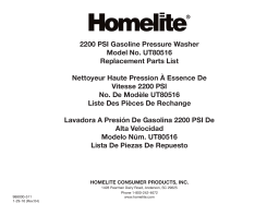 Homelite ut80516 Gas Pressure Washer Manuel utilisateur