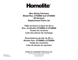 Homelite ut32600, ut32650 String Trimmer Manuel utilisateur