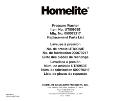 Homelite ut80953e 2700 PSI Pressure washer Manuel utilisateur