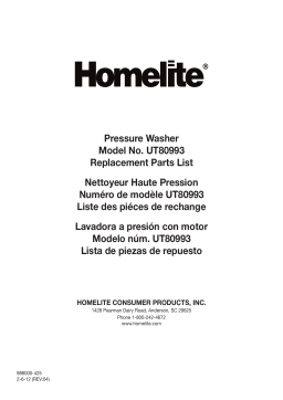 Homelite ut80993 Gas Pressure Washer Manuel utilisateur