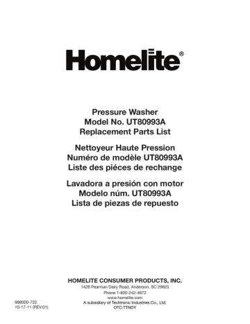 Manuel du propriétaire | Homelite ut80993a 2700 PSI Pressure Washer Manuel utilisateur | Fixfr