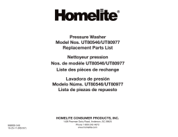 Homelite ut80546, ut80977 Gas Pressure Washer Manuel utilisateur