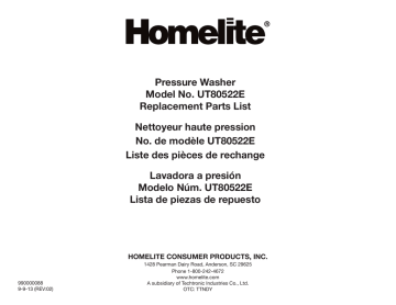Manuel du propriétaire | Homelite ut80522e 2700 PSI Pressure Washer Manuel utilisateur | Fixfr