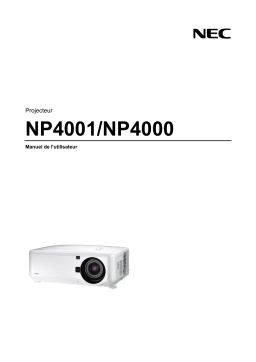 NEC NP4001 Manuel utilisateur