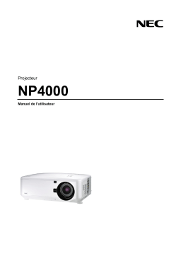 NEC NP4000 Manuel utilisateur