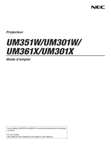 Manuel du propriétaire | NEC UM301Wi (Multi-Pen) Manuel utilisateur | Fixfr