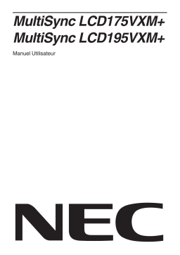 NEC MultiSync® LCD175VXM Manuel utilisateur