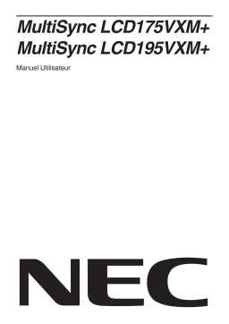 NEC MultiSync® LCD195VXM  Manuel utilisateur